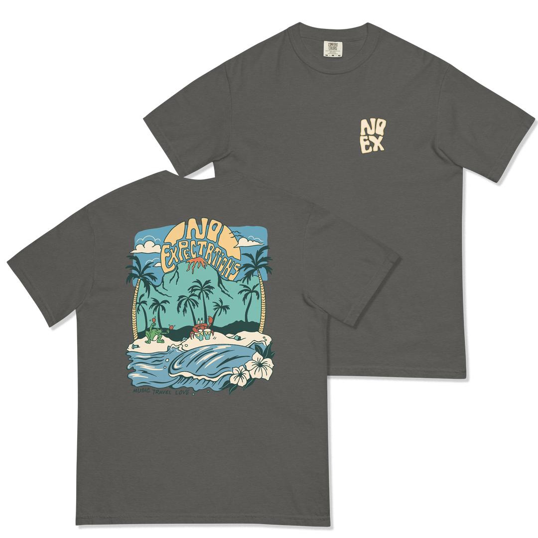 Soft and Durable Comfort Colors short sleeve t-shirt featuring the Island Beats Design part of the No Expectations brand collection Pepper