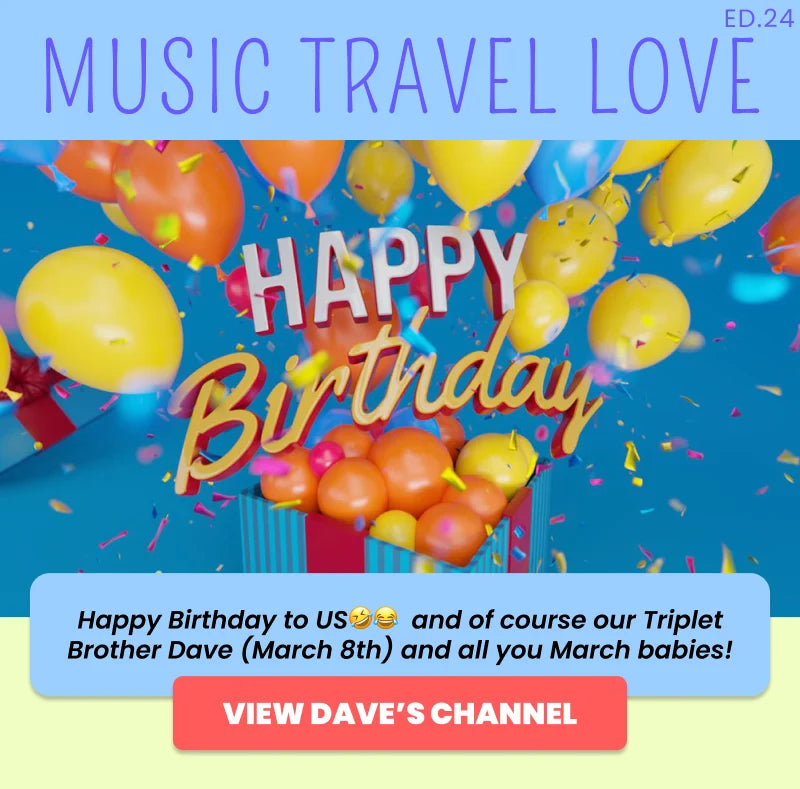 Happy Birthday celebration with colorful balloons and text on a blue background