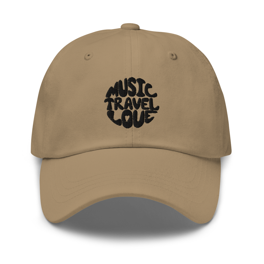 Retro Embroidered Dad Hat - Music Travel Love