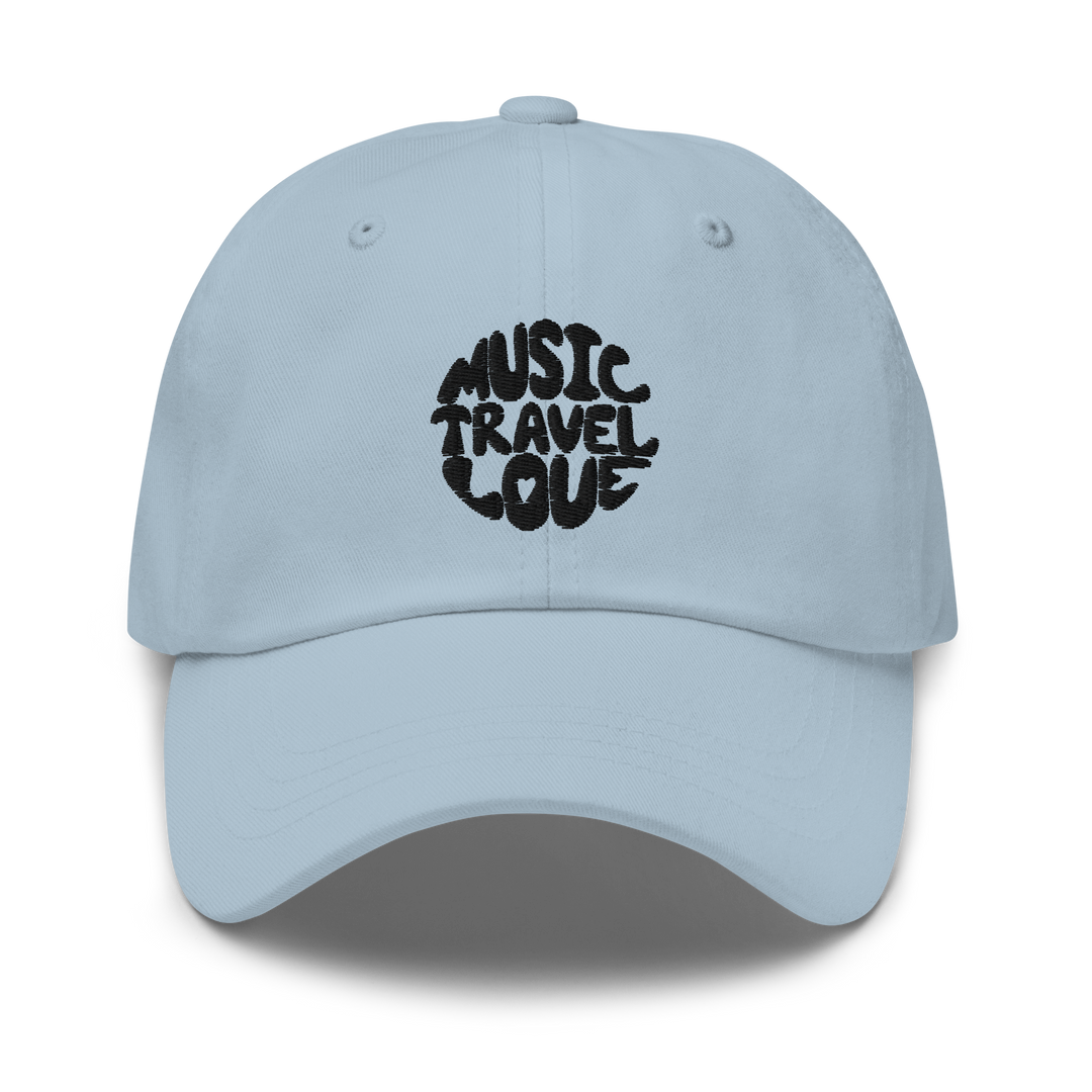 Retro Embroidered Dad Hat - Music Travel Love
