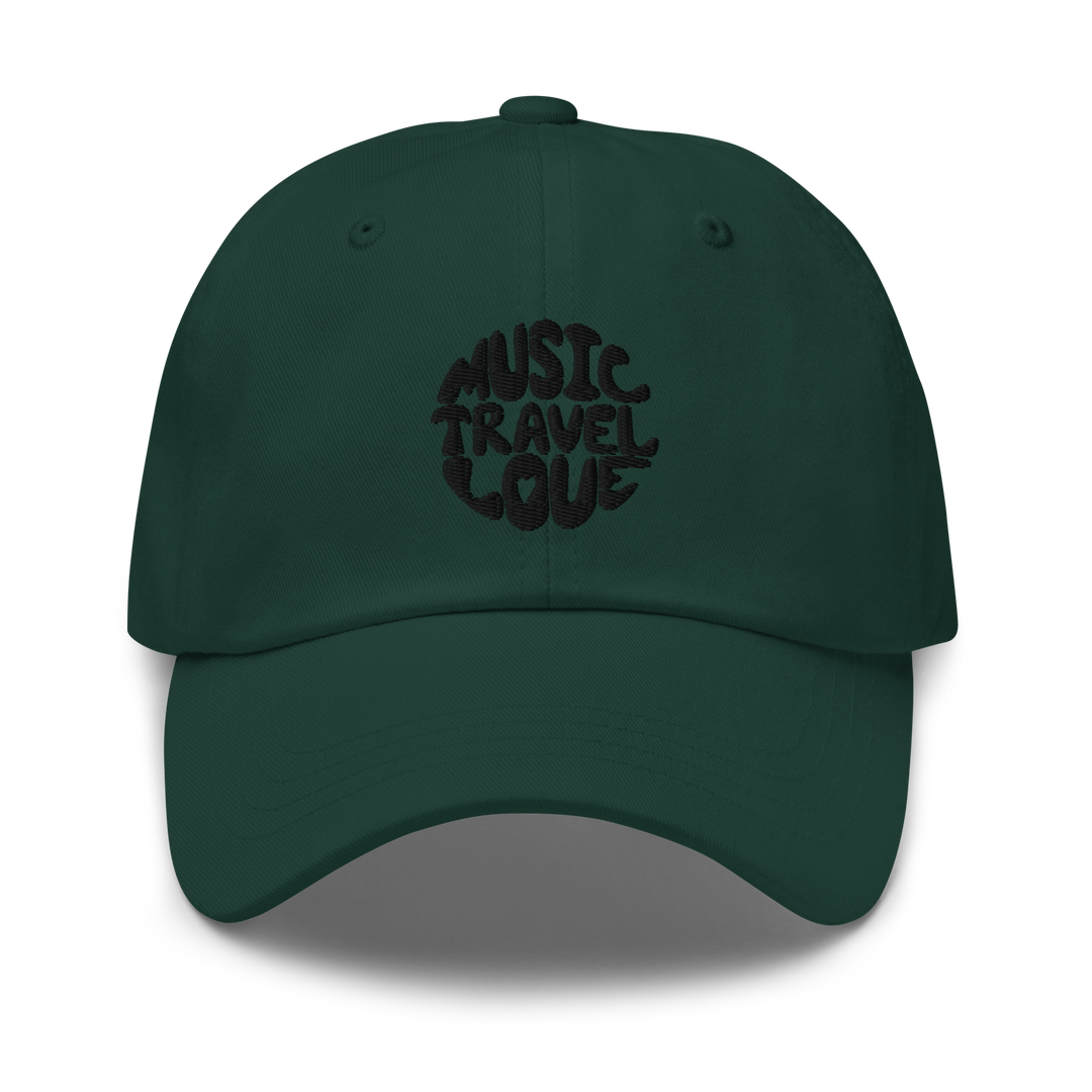 Retro Embroidered Dad Hat - Music Travel Love