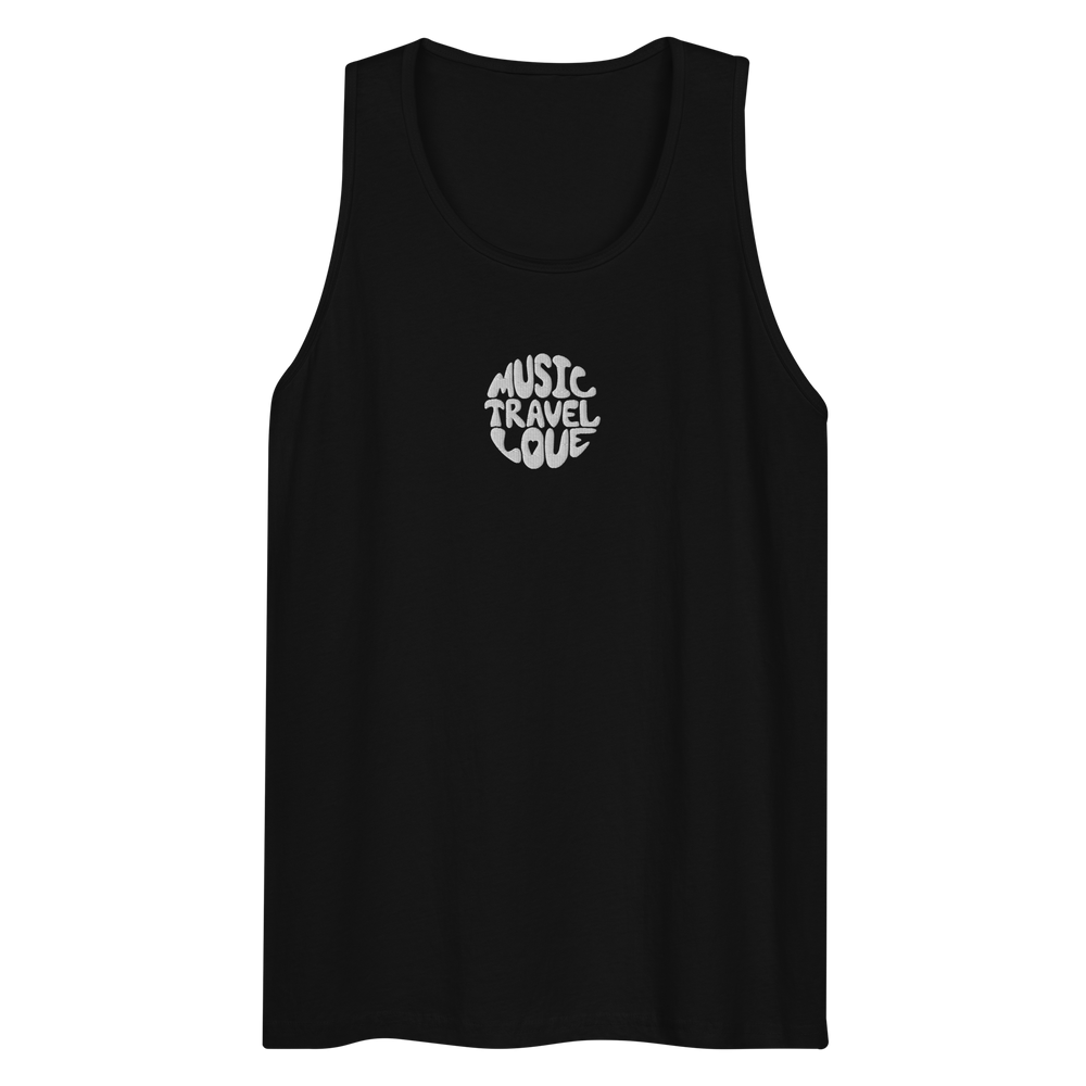 Retro Embroidered Tank Top - Music Travel Love
