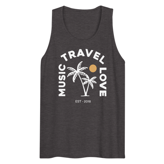 Palm & Sun Tank Top (Front) - Music Travel Love