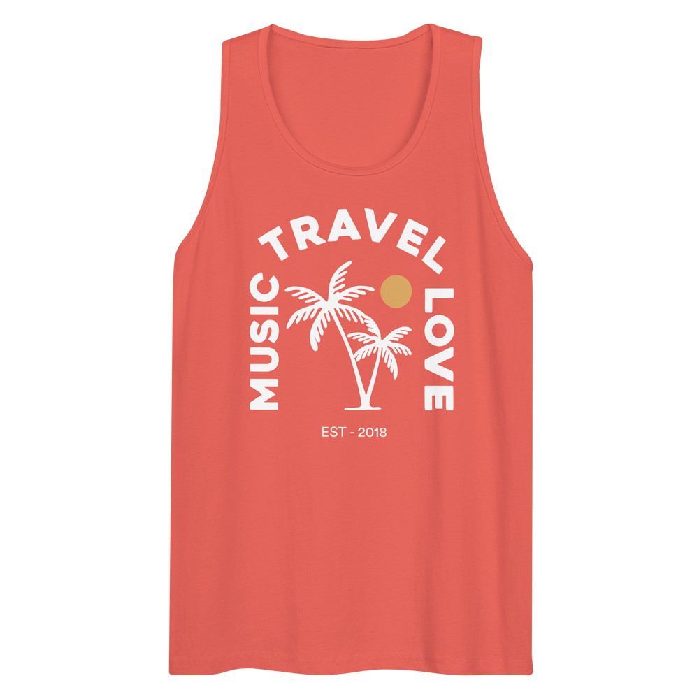 Palm & Sun Tank Top (Front) - Music Travel Love