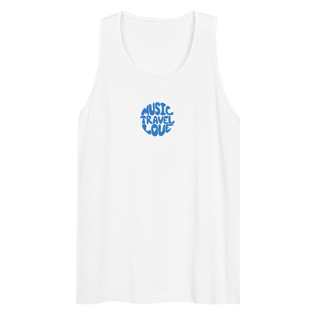 Retro Embroidered Tank Top - Music Travel Love