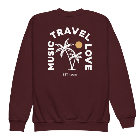 Kids Palm & Sun Sweatshirt - Music Travel Love