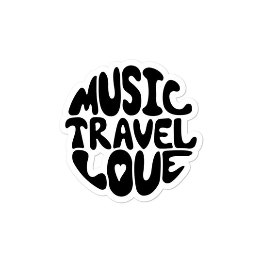 Music Travel Love Retro Sticker - Music Travel Love