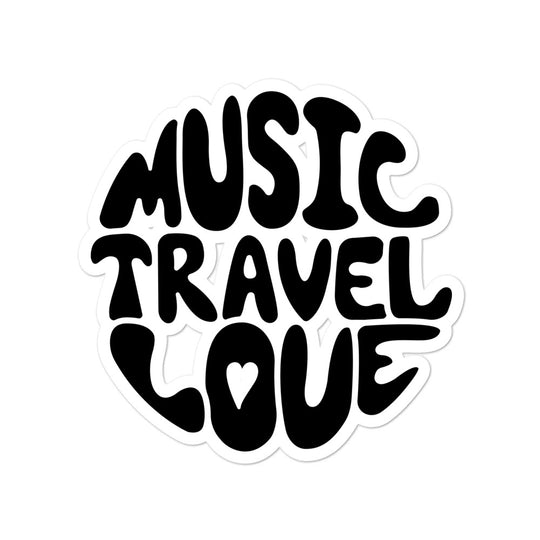 Music Travel Love Retro Sticker - Music Travel Love