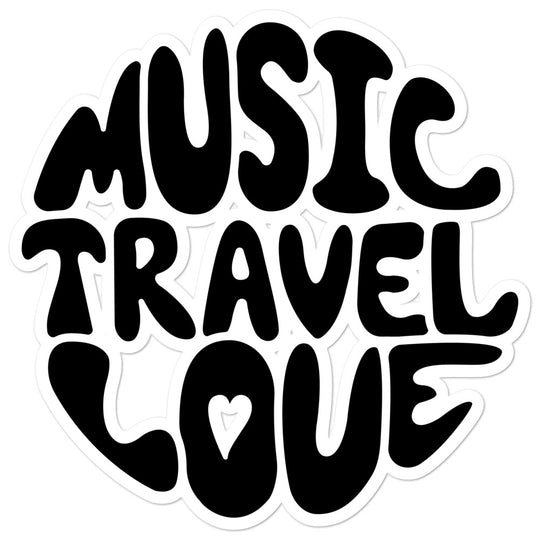 Music Travel Love Retro Sticker - Music Travel Love